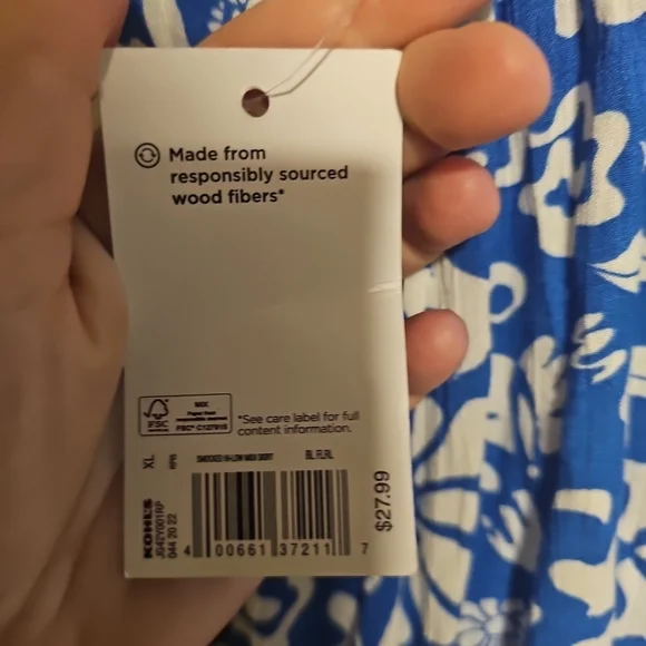 NWT Junior Size XL SO Smocked Hi-Low Midi Skirt Floral Blue White Print - Picture 2 of 6